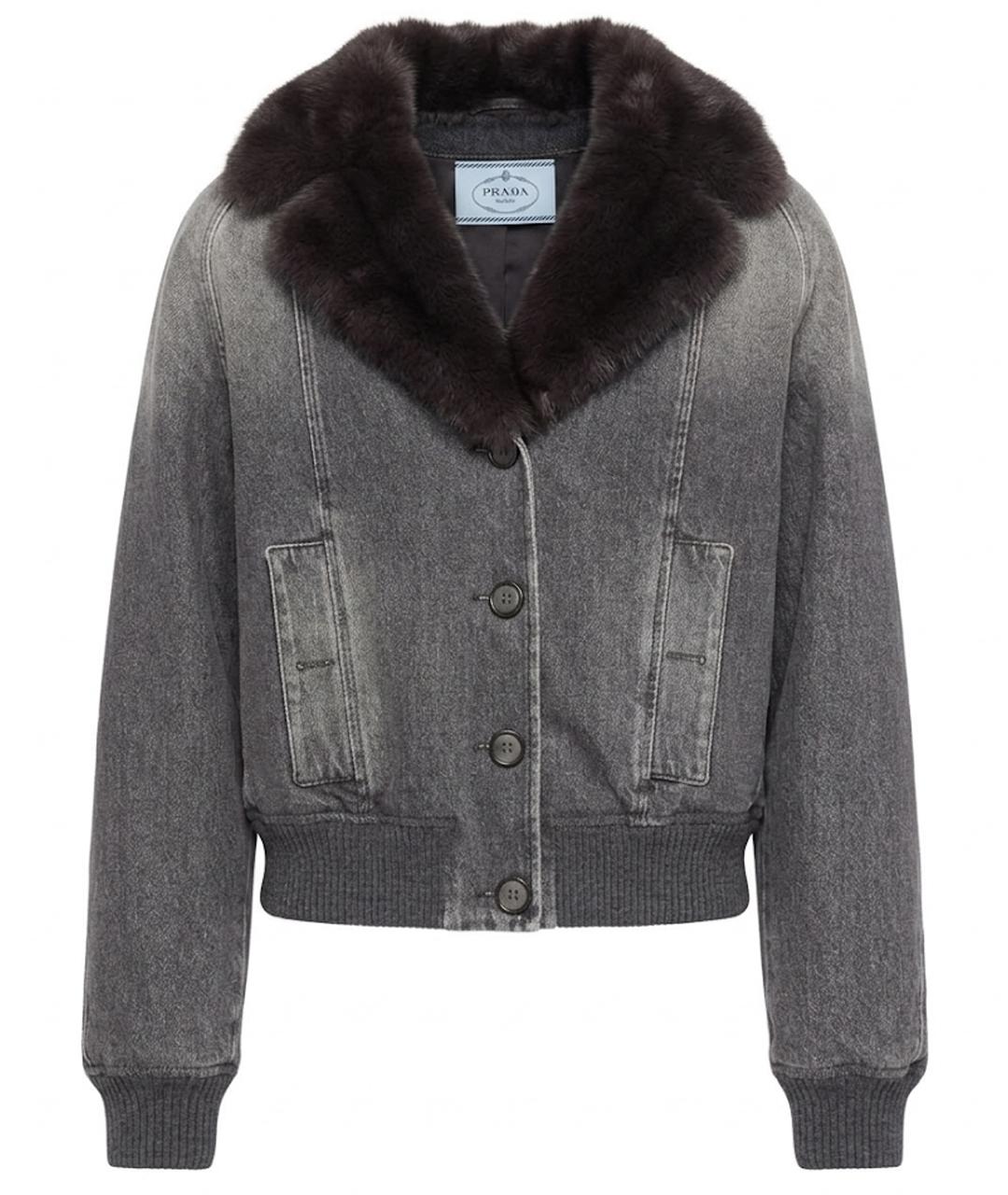 PRADA Антрацитовая меховая куртка, фото 1