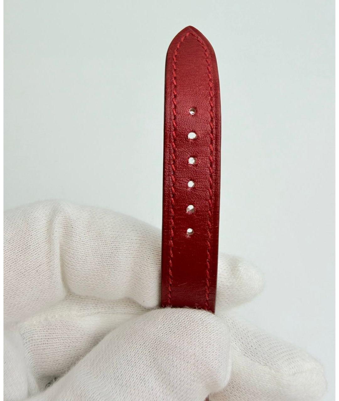 HERMES Красные позолоченные часы, фото 8