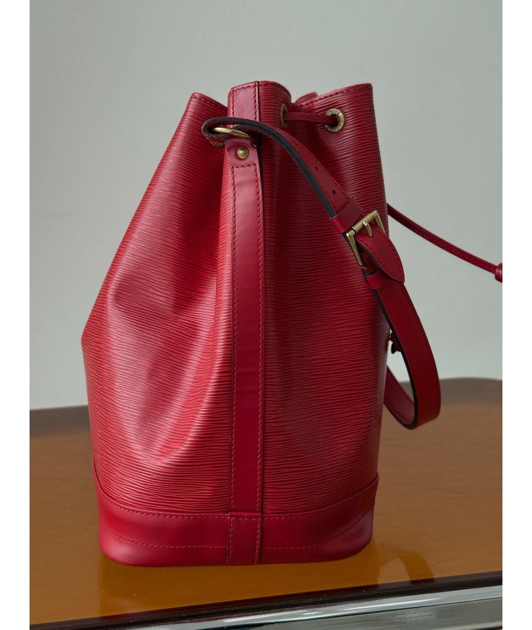 LOUIS VUITTON Красная кожаная сумка тоут, фото 4