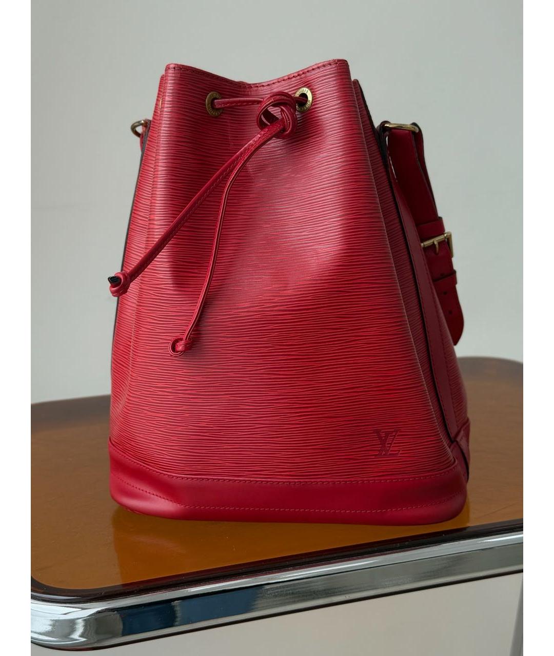 LOUIS VUITTON Красная кожаная сумка тоут, фото 8