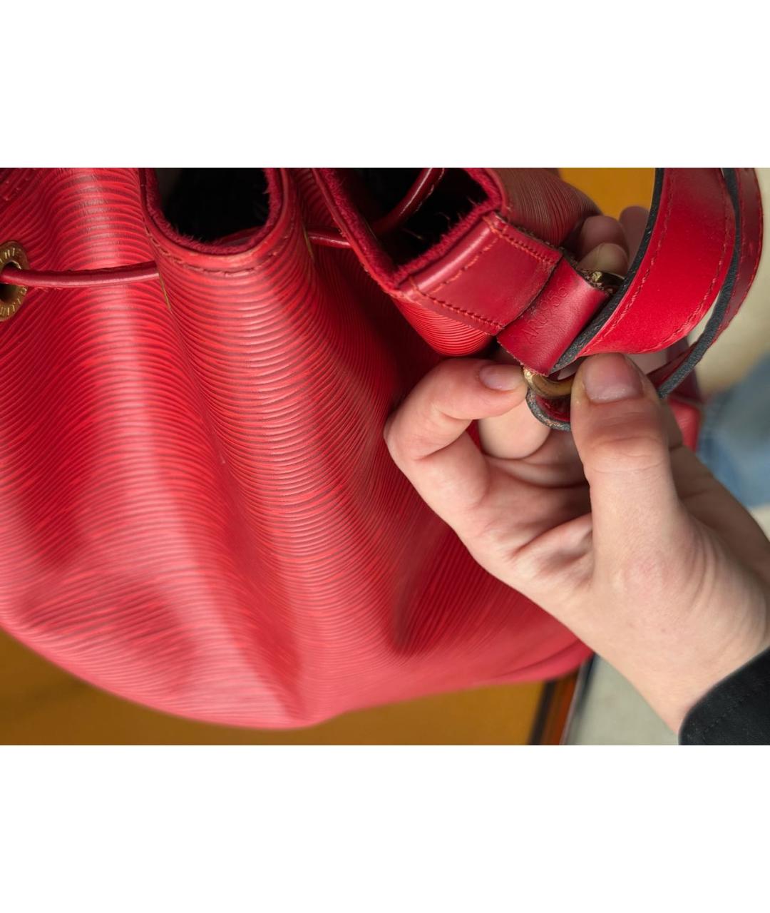 LOUIS VUITTON Красная кожаная сумка тоут, фото 6