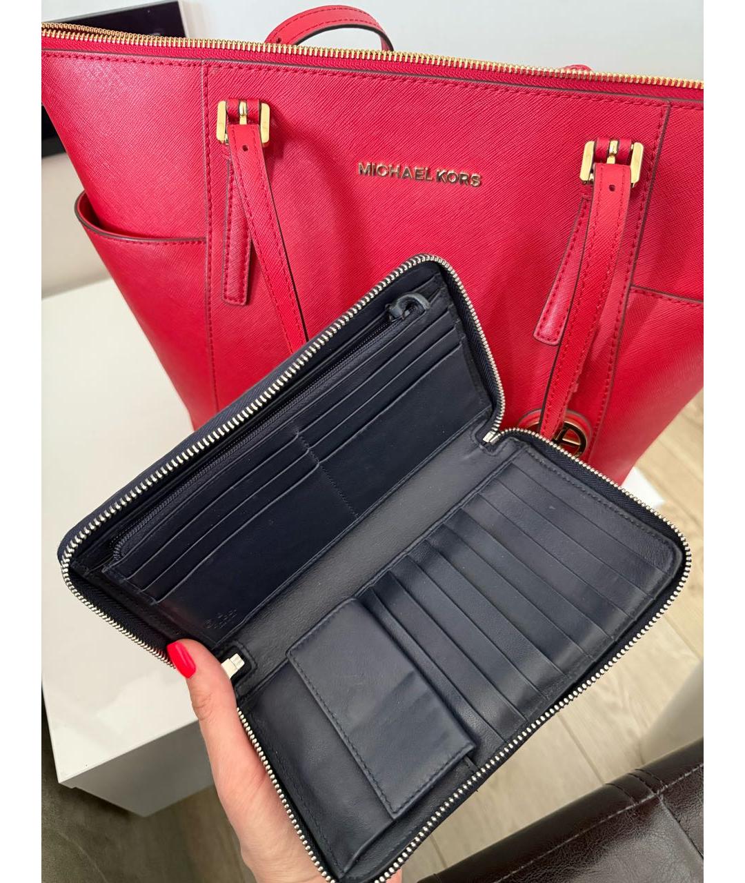 GUCCI Темно-синий кожаный кошелек, фото 3