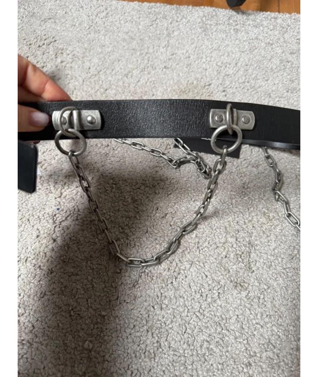 MOSCHINO Черный кожаный ремень, фото 5