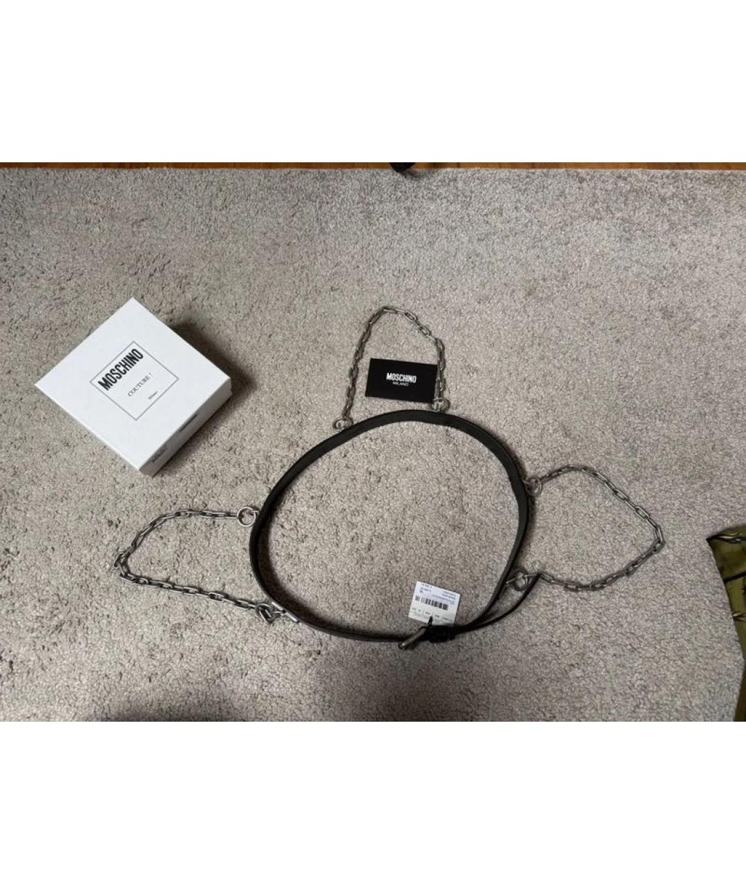 MOSCHINO Черный кожаный ремень, фото 8