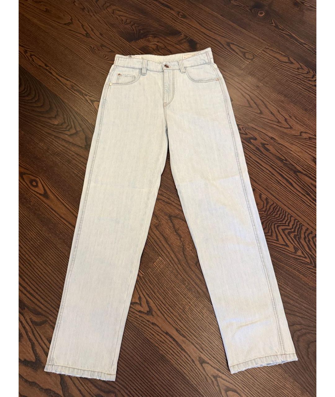 BRUNELLO CUCINELLI Голубые хлопковые джинсы слим, фото 7