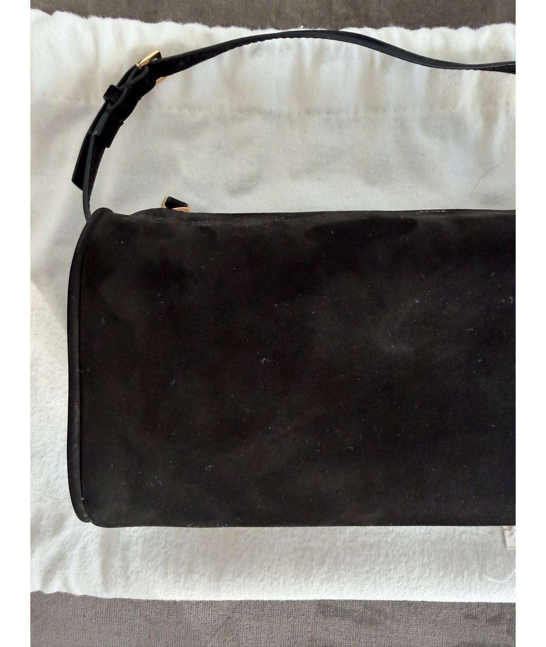 THE ROW Черная замшевая сумка с короткими ручками, фото 2