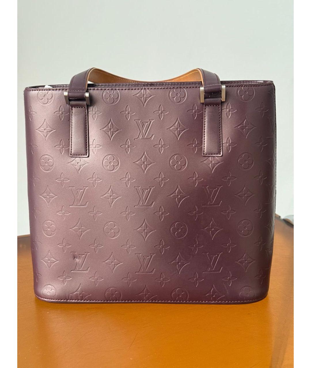 LOUIS VUITTON Фиолетовая кожаная сумка тоут, фото 5