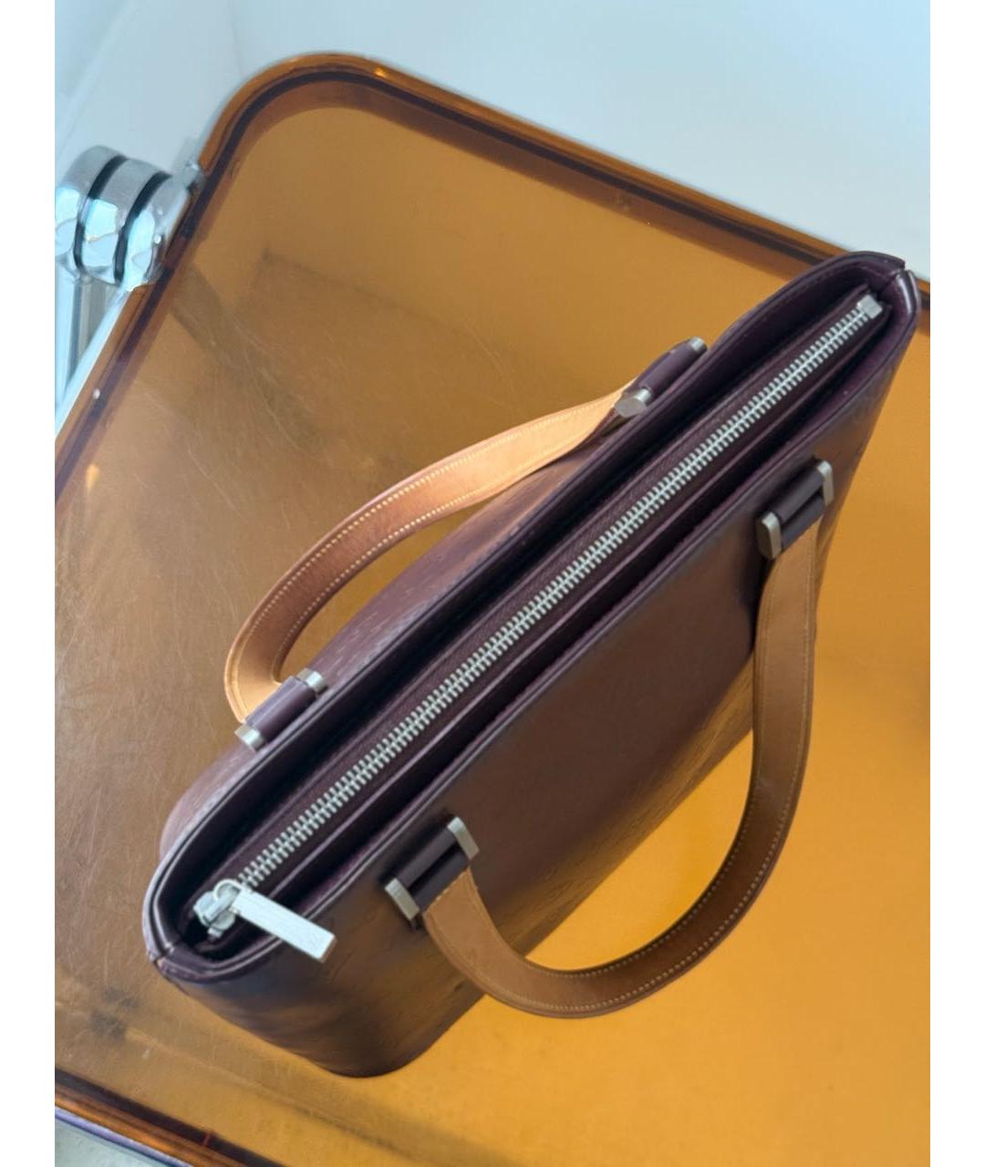 LOUIS VUITTON Фиолетовая кожаная сумка тоут, фото 7