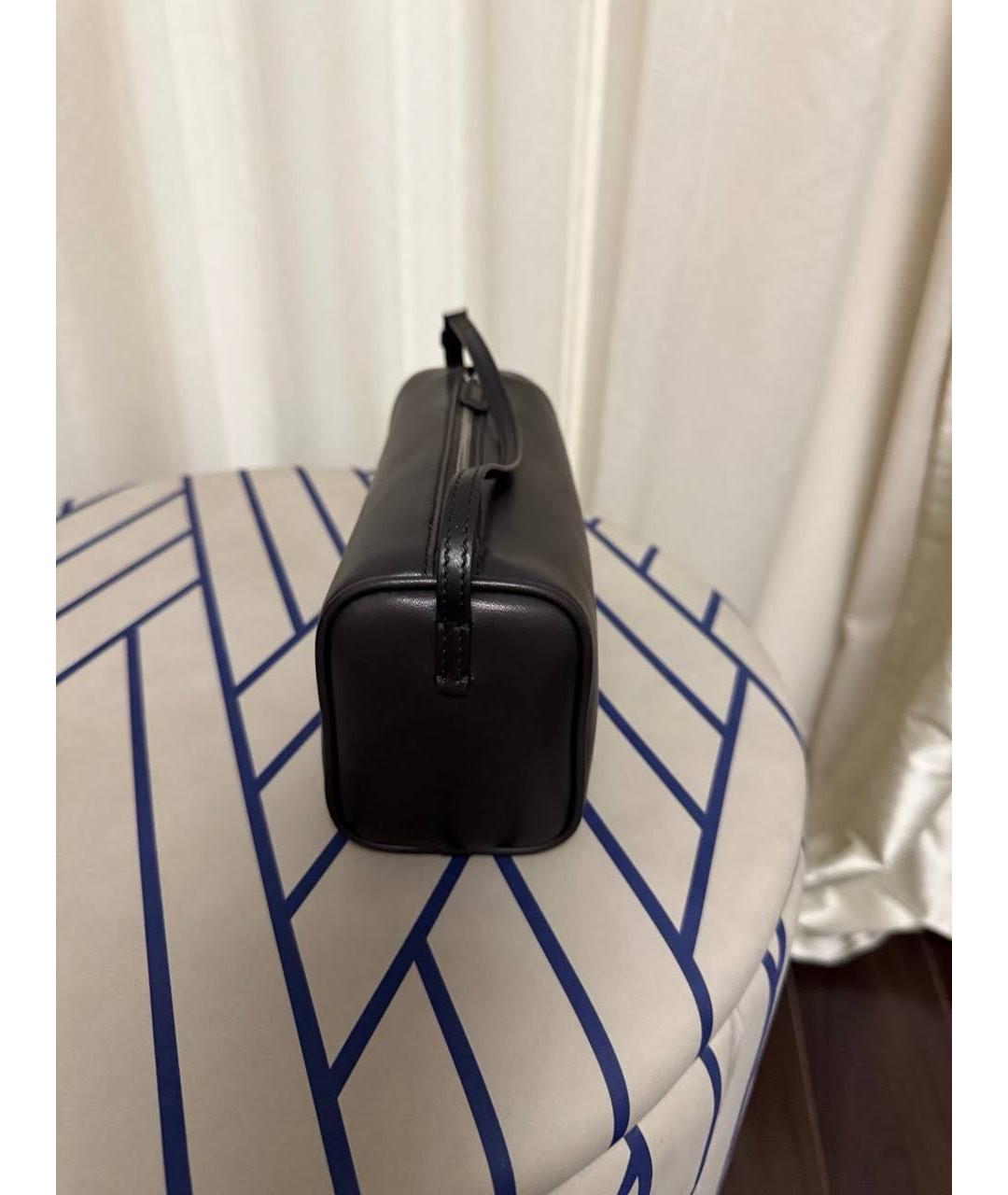 THE ROW Черная кожаная сумка с короткими ручками, фото 2