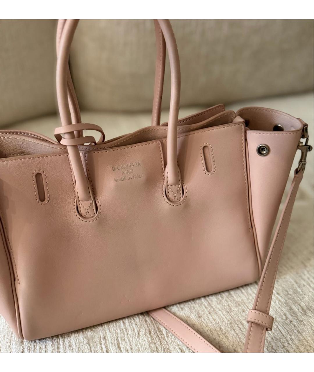 BALENCIAGA Розовая кожаная сумка с короткими ручками, фото 4