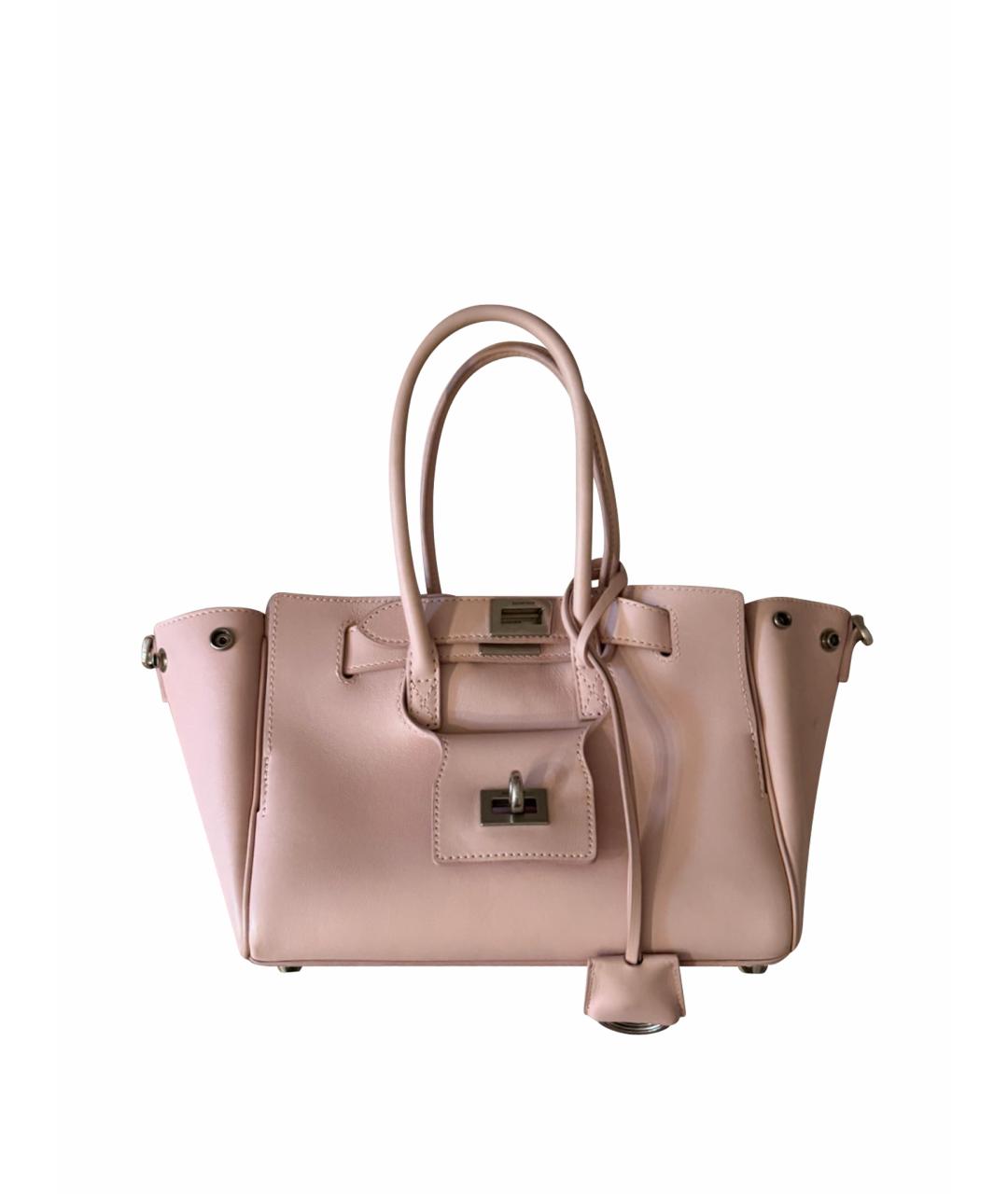 BALENCIAGA Розовая кожаная сумка с короткими ручками, фото 1