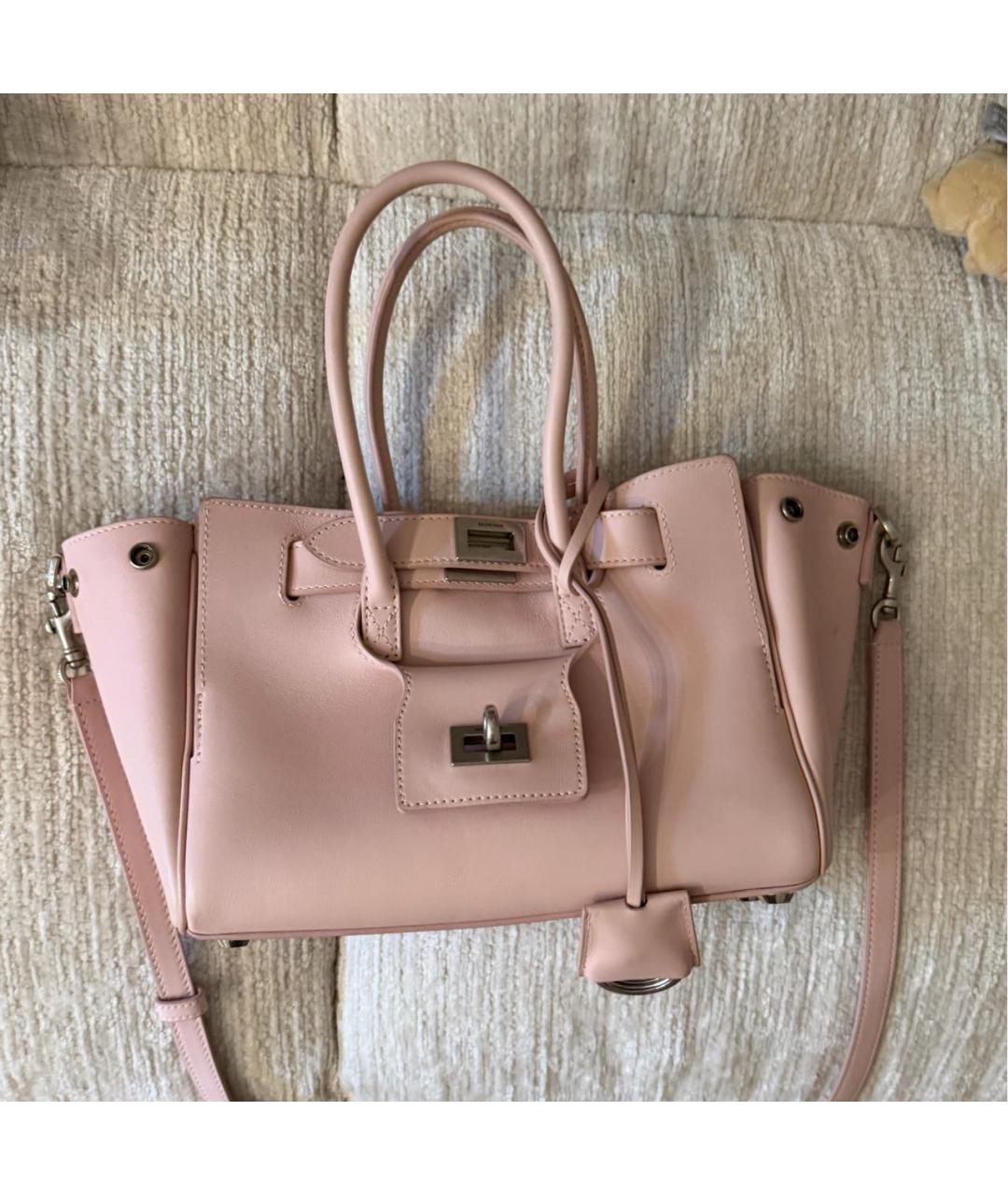 BALENCIAGA Розовая кожаная сумка с короткими ручками, фото 2