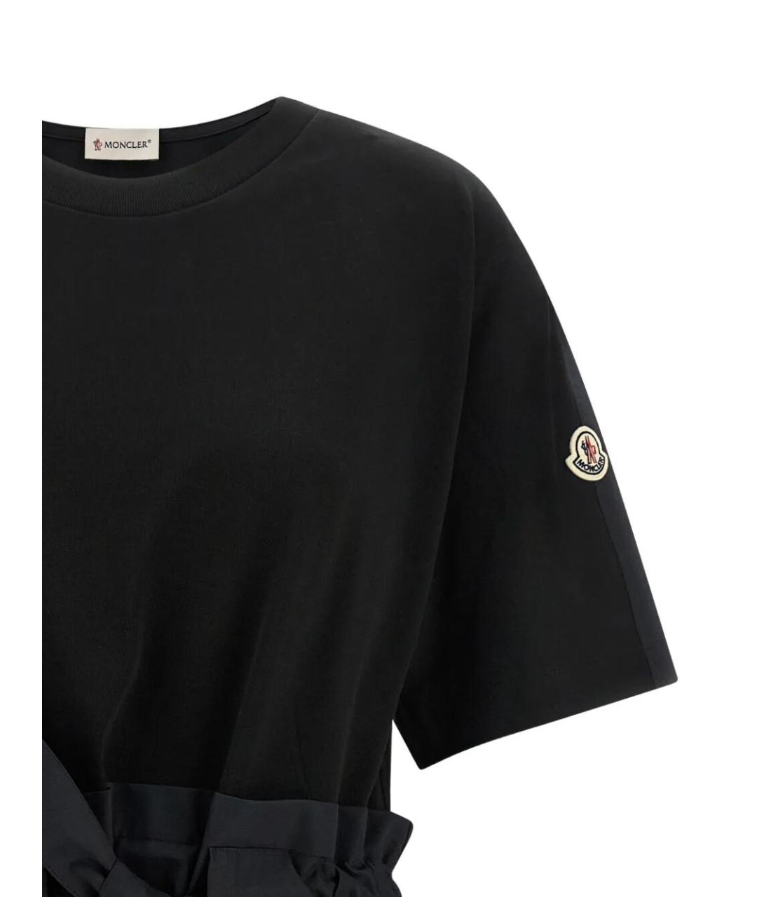 MONCLER Черное хлопковое повседневное платье, фото 3