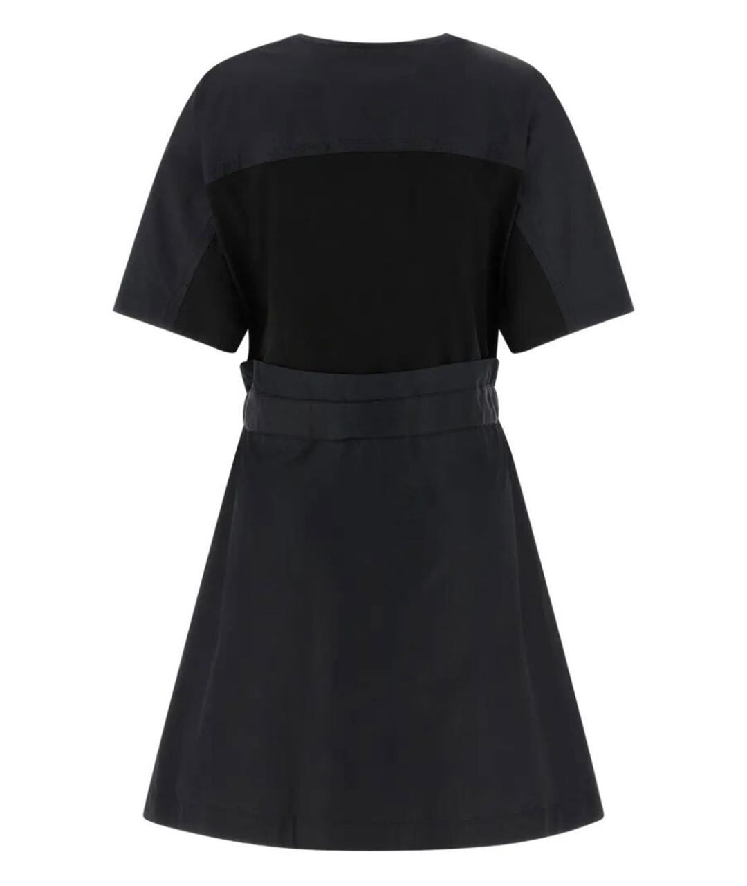 MONCLER Черное хлопковое повседневное платье, фото 2