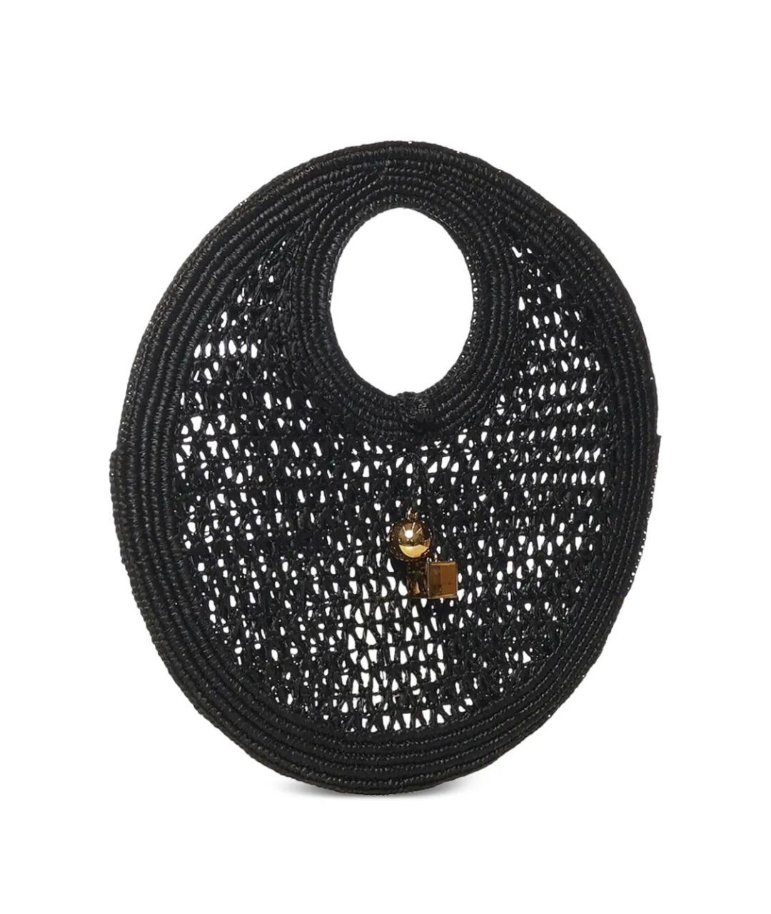 JACQUEMUS Черная пелетеная сумка с короткими ручками, фото 3