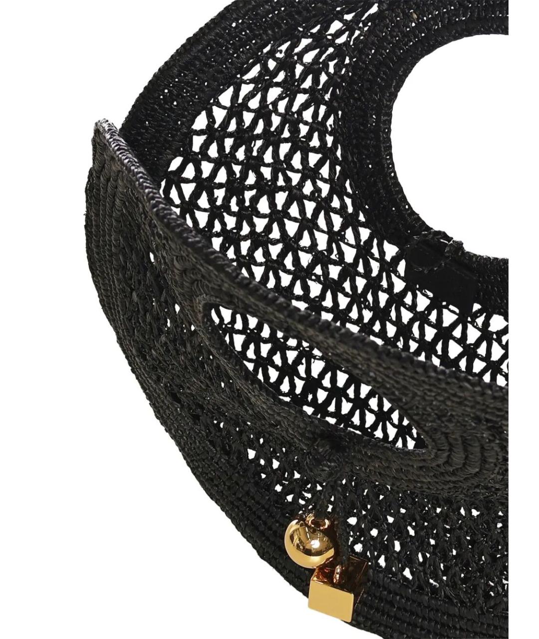 JACQUEMUS Черная пелетеная сумка с короткими ручками, фото 2