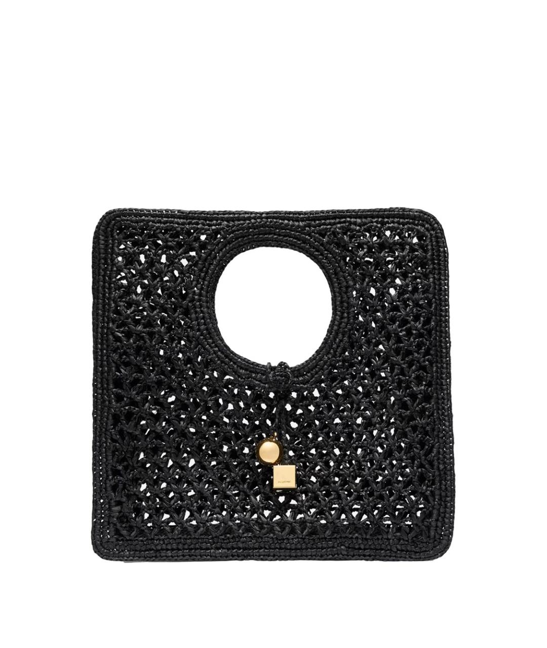 JACQUEMUS Черная пелетеная сумка с короткими ручками, фото 1