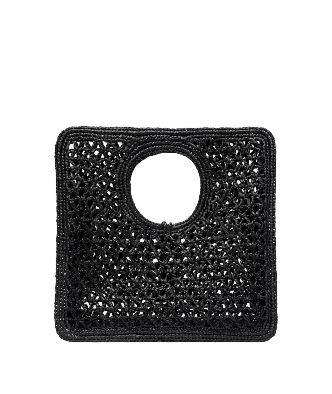 JACQUEMUS Черная пелетеная сумка с короткими ручками, фото 4