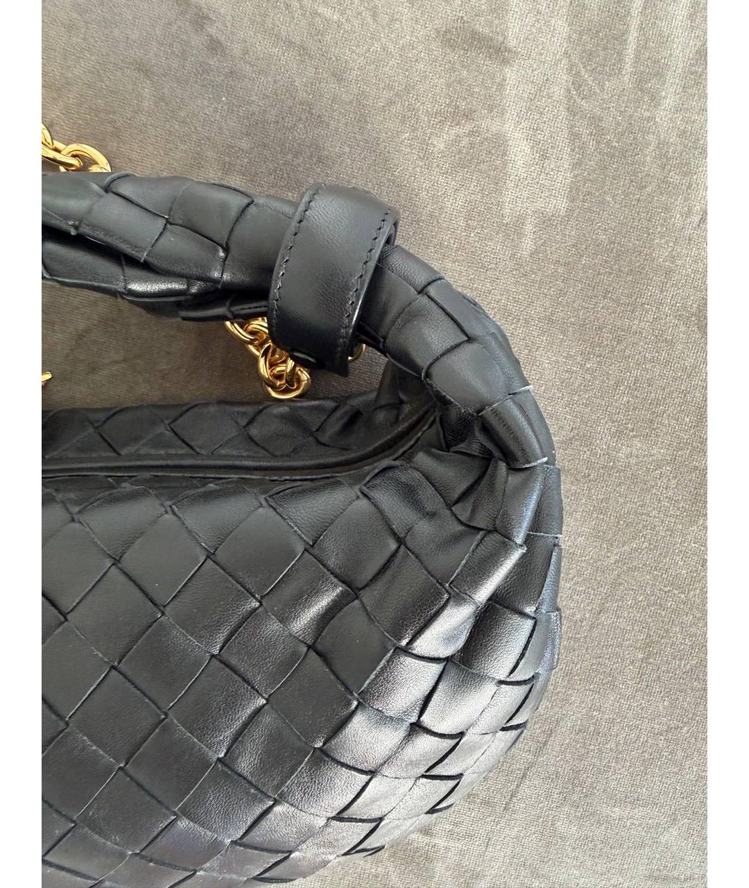 BOTTEGA VENETA Черная кожаная сумка с короткими ручками, фото 2