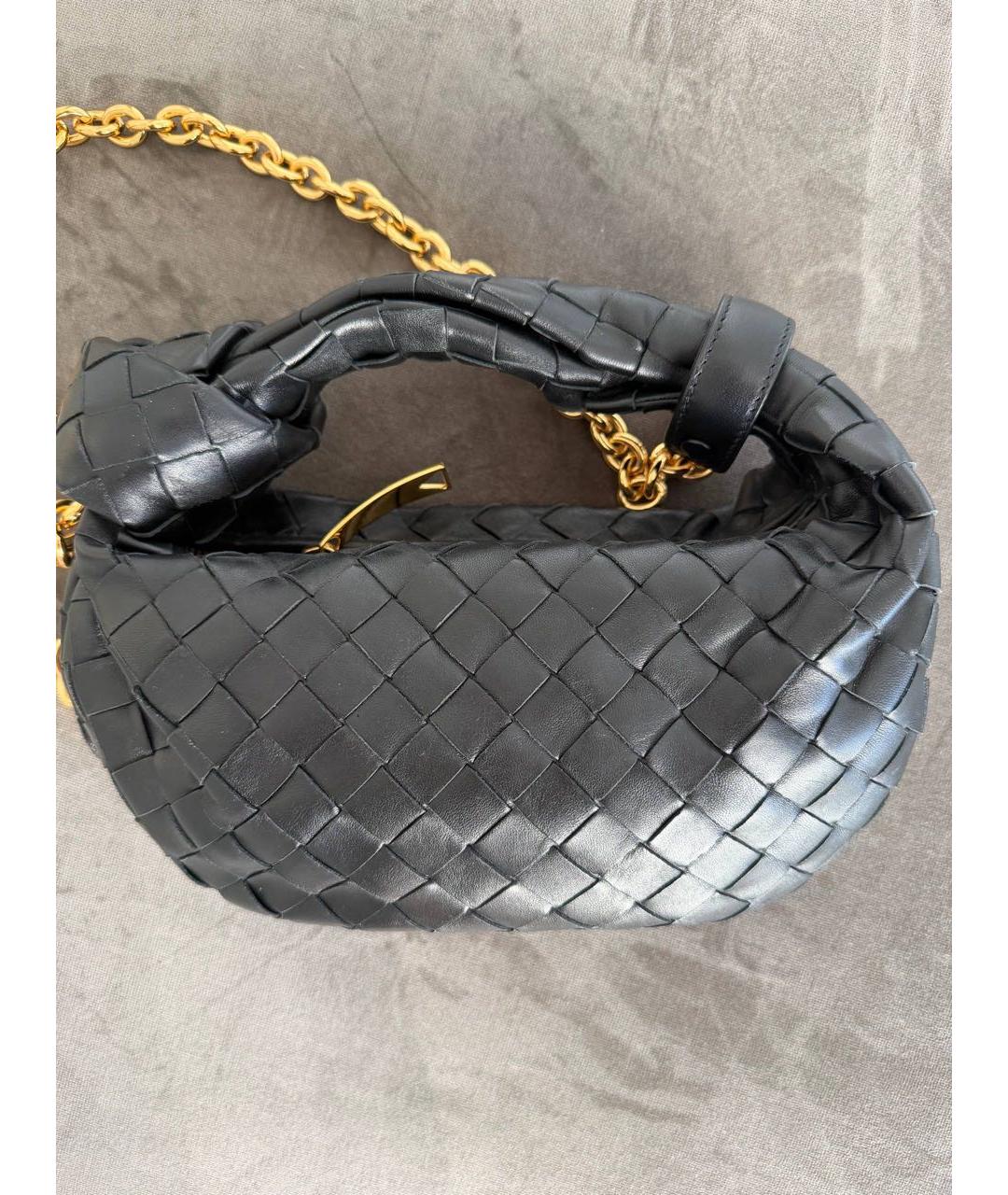 BOTTEGA VENETA Черная кожаная сумка с короткими ручками, фото 3