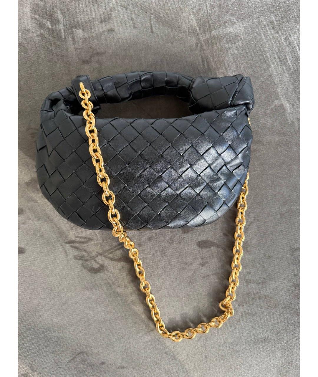 BOTTEGA VENETA Черная кожаная сумка с короткими ручками, фото 5