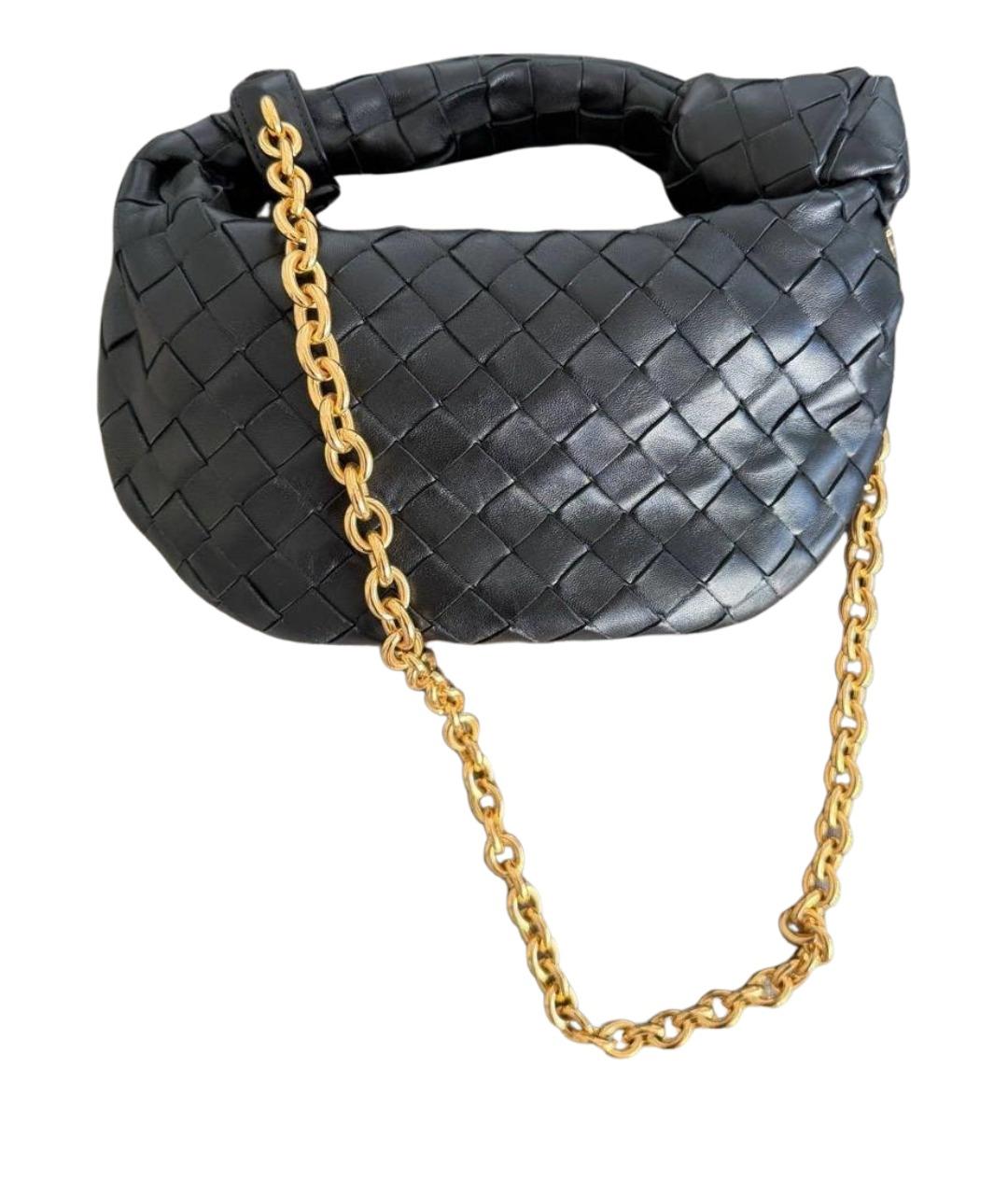 BOTTEGA VENETA Черная кожаная сумка с короткими ручками, фото 1