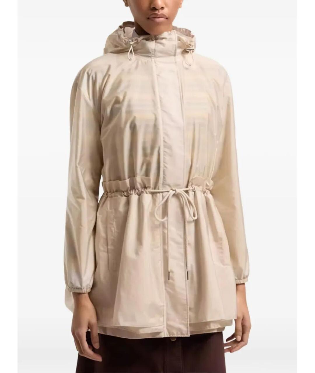 MONCLER Бежевая полиамидовая куртка, фото 2