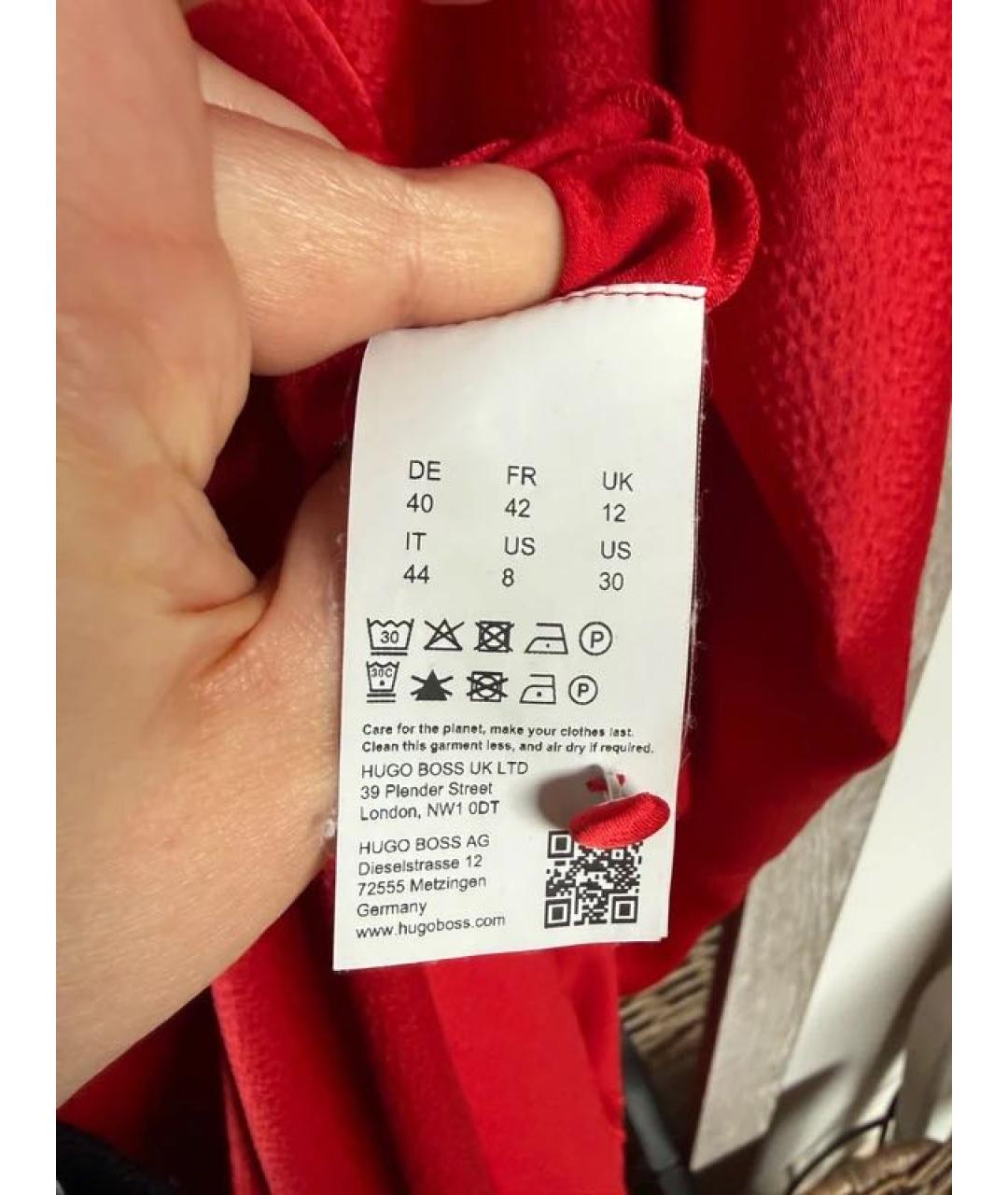 HUGO Красное полиэстеровое платье, фото 5