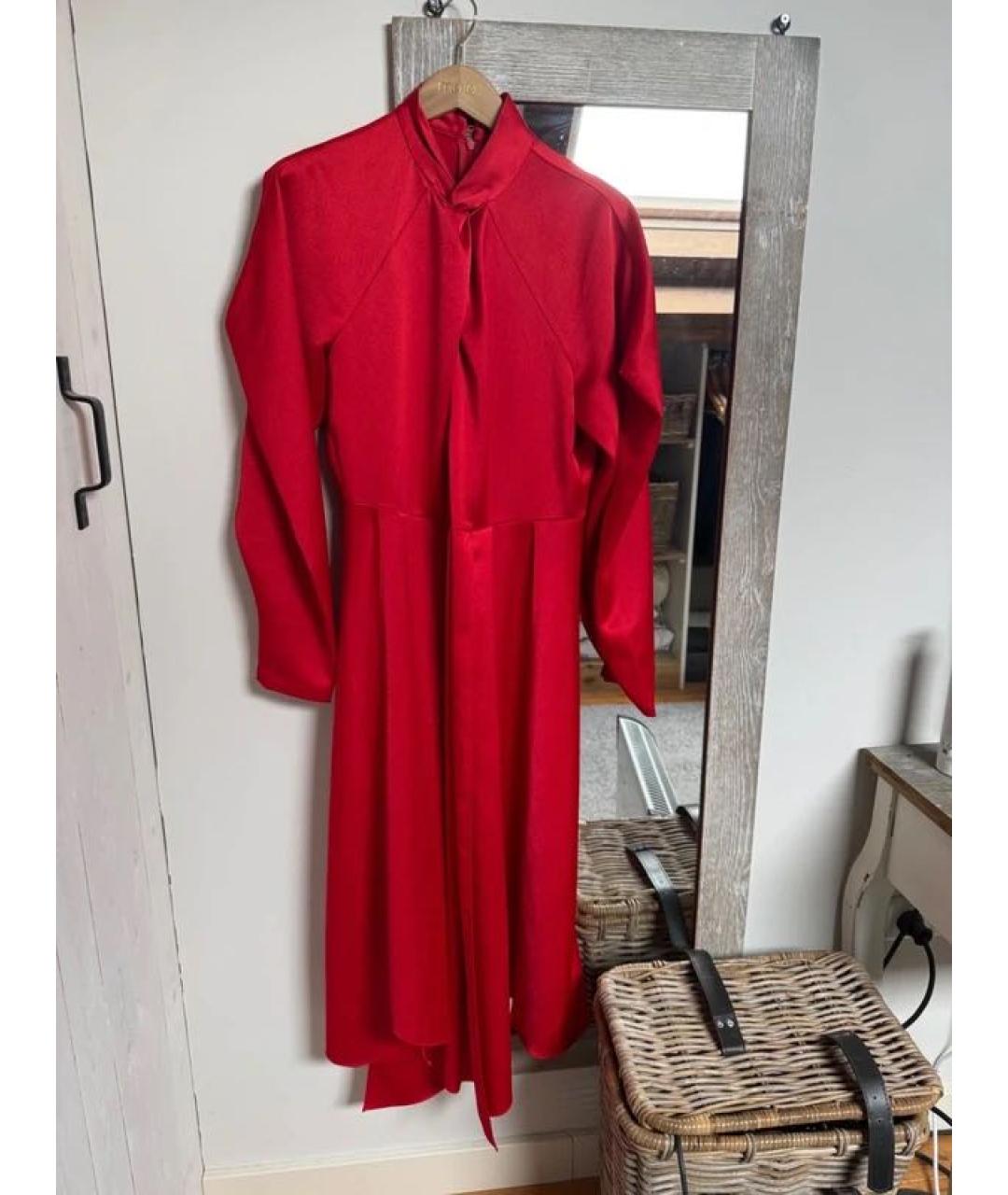 HUGO Красное полиэстеровое платье, фото 7