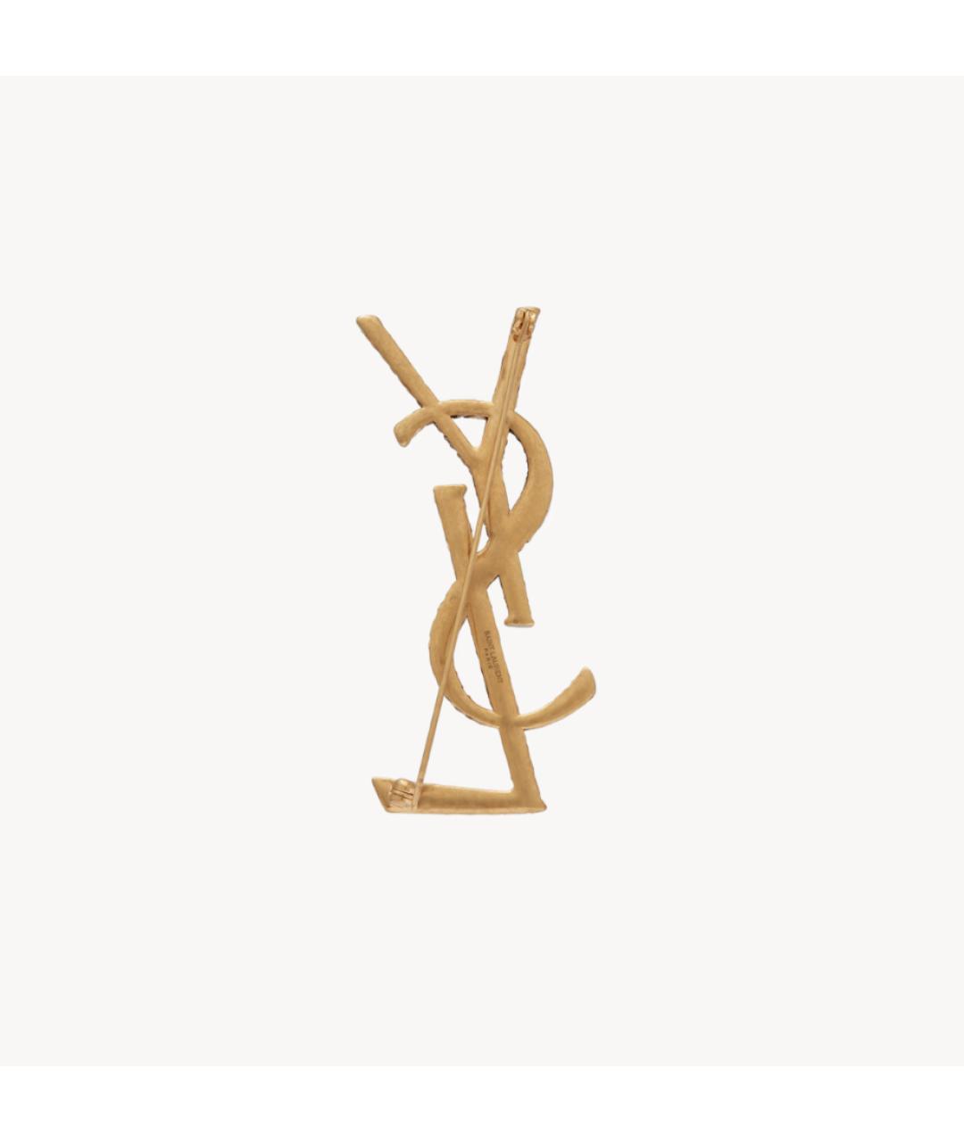 SAINT LAURENT Золотая латунная булавка / брошь, фото 2