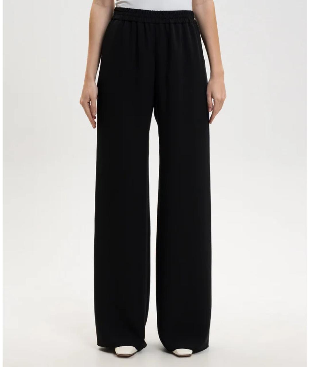 VALENTINO Черные шелковые прямые брюки, фото 2