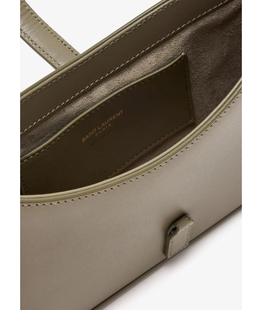 SAINT LAURENT Хаки кожаная сумка через плечо, фото 4