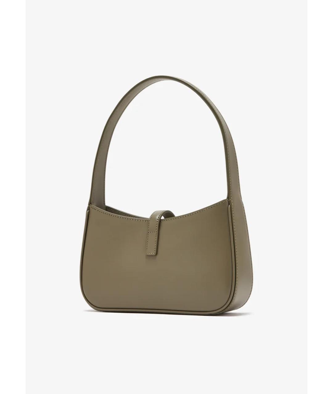 SAINT LAURENT Хаки кожаная сумка через плечо, фото 3