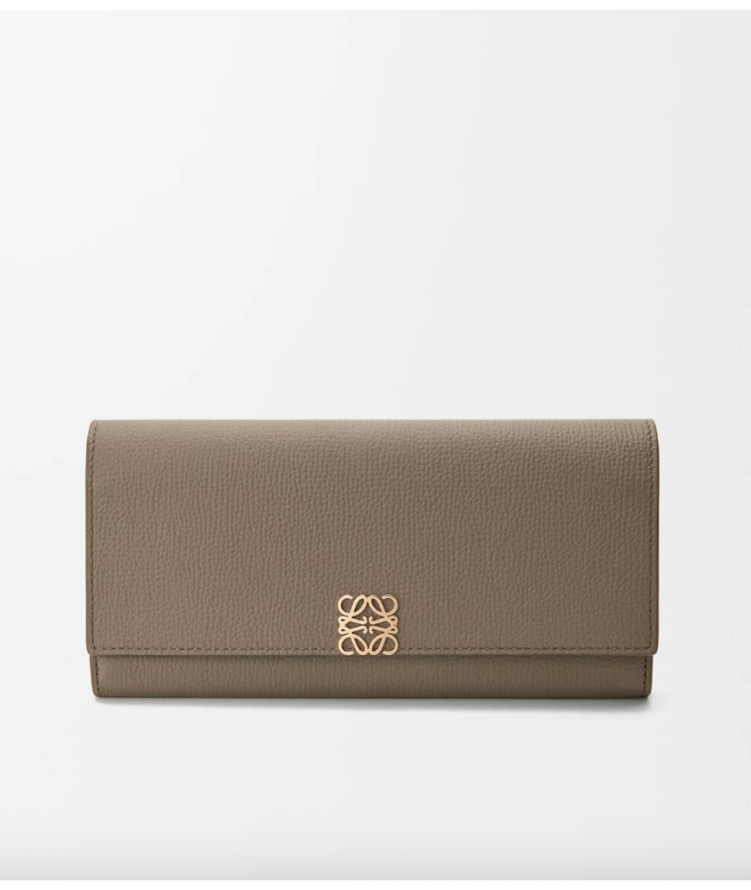 LOEWE Бежевый кожаный кошелек, фото 5