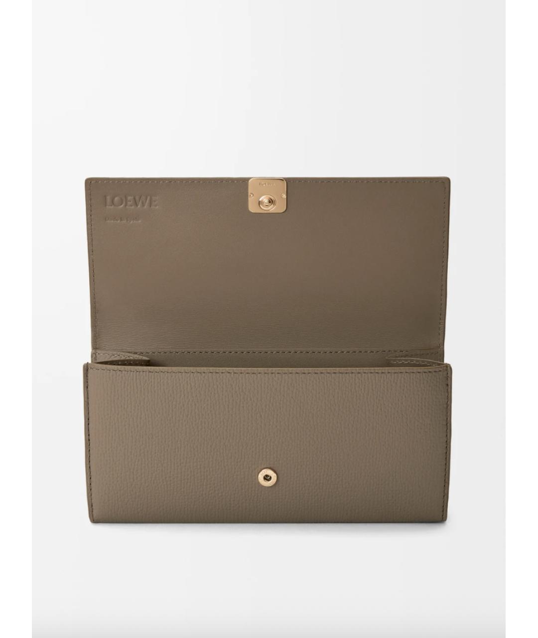 LOEWE Бежевый кожаный кошелек, фото 2