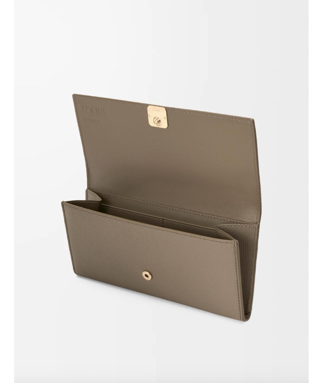 LOEWE Бежевый кожаный кошелек, фото 3