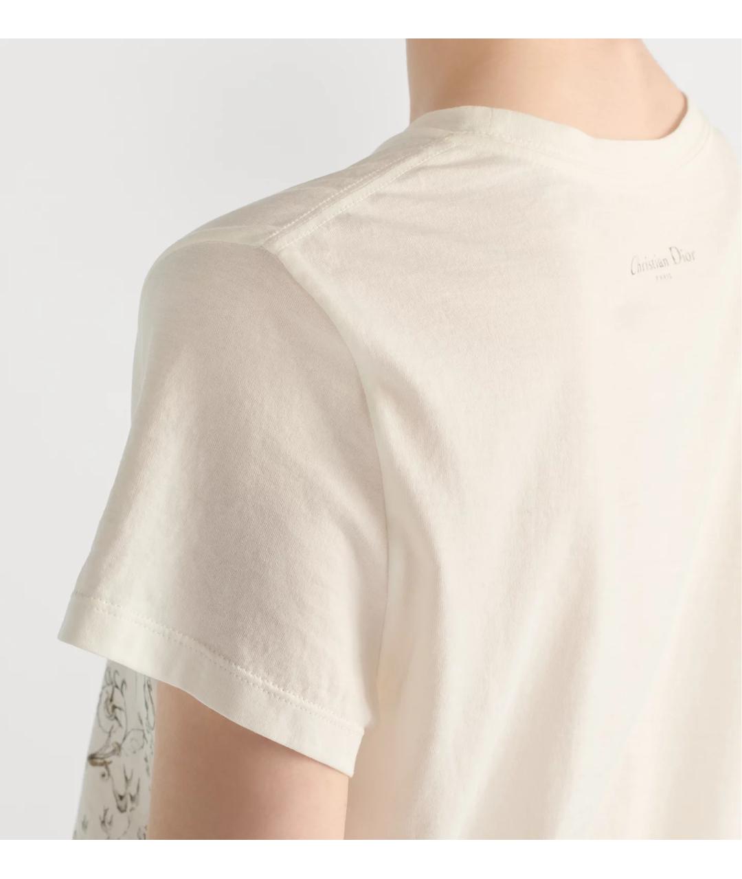 CHRISTIAN DIOR Белая хлопковая футболка, фото 3