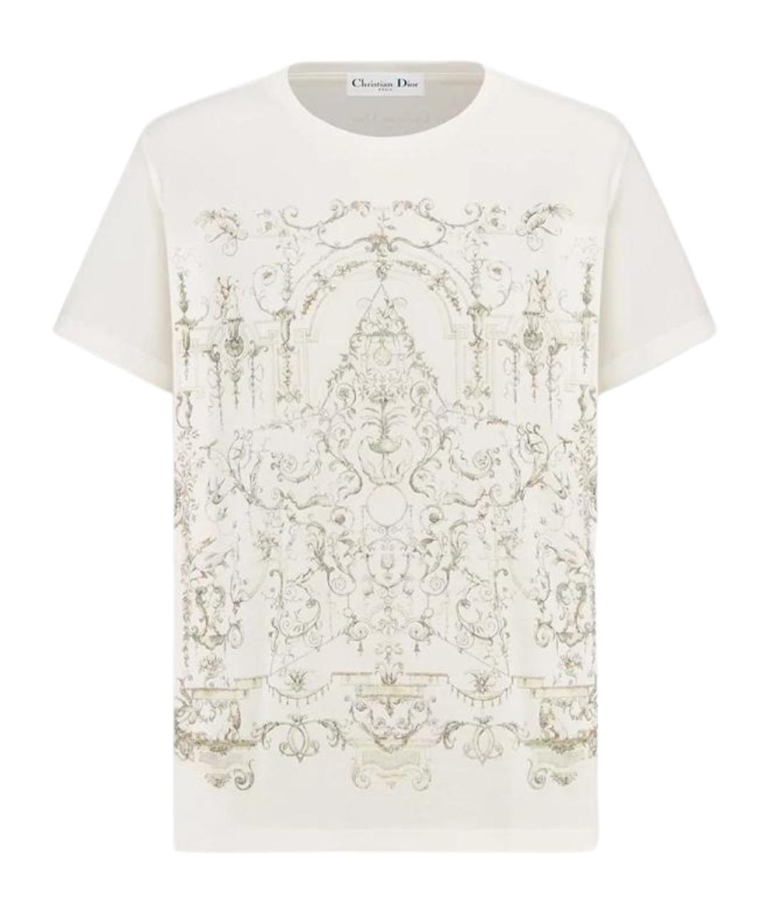 CHRISTIAN DIOR Белая хлопковая футболка, фото 1