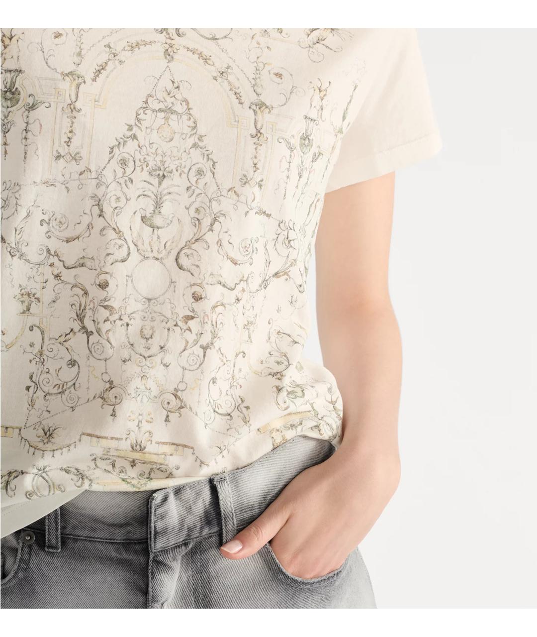 CHRISTIAN DIOR Белая хлопковая футболка, фото 4