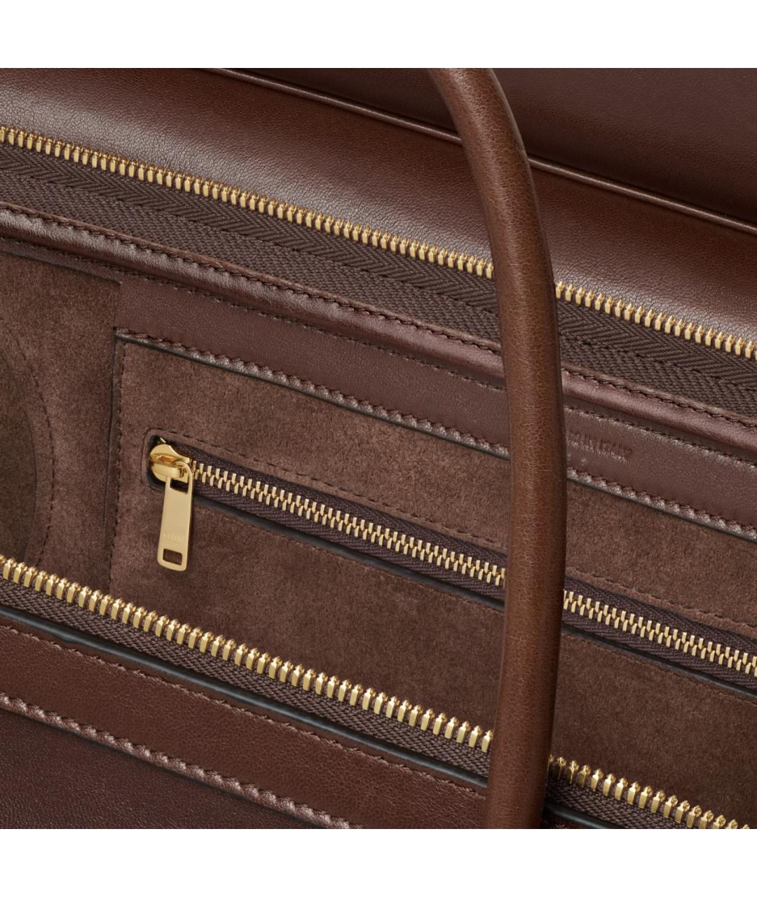 CELINE Коричневая кожаная сумка тоут, фото 6