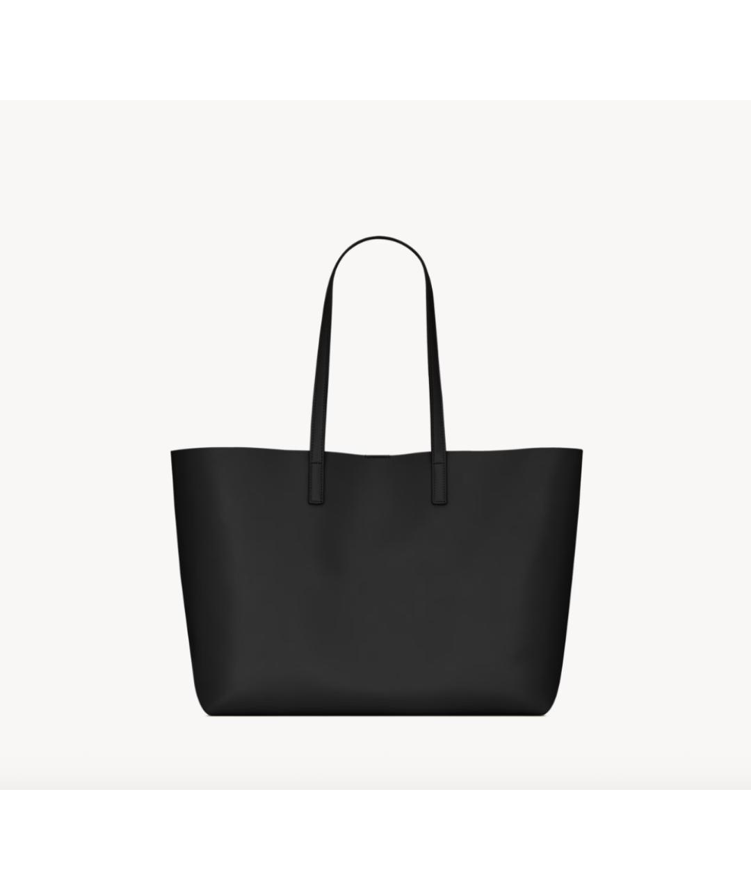 SAINT LAURENT Черная кожаная сумка тоут, фото 3