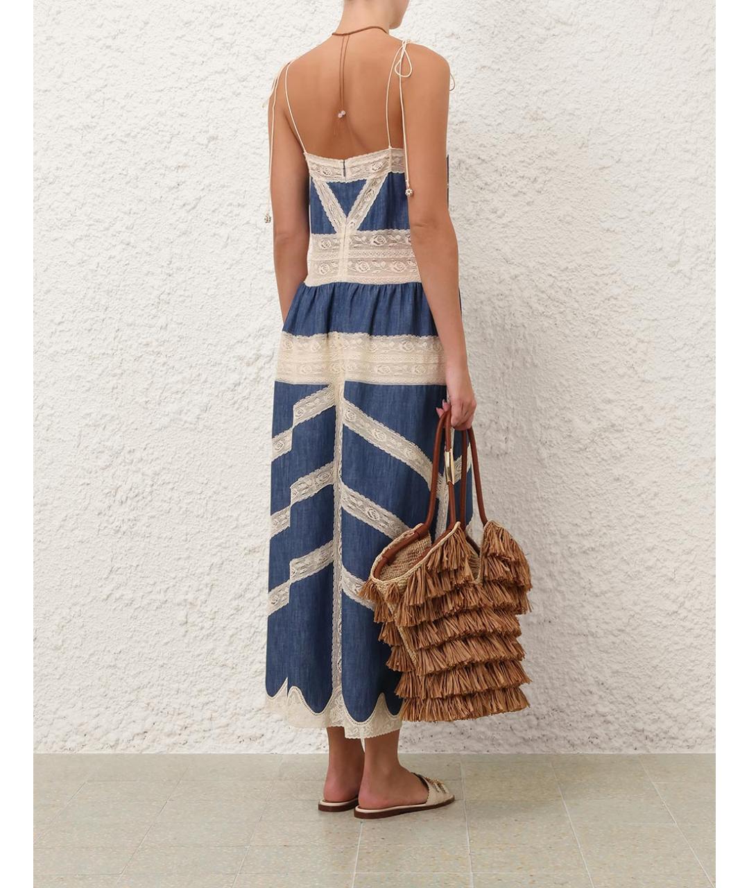 ZIMMERMANN Синий хлопковый сарафан, фото 4