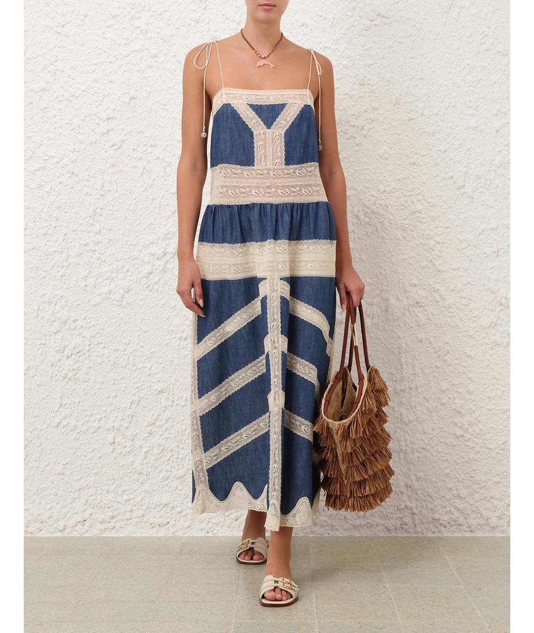 ZIMMERMANN Синий хлопковый сарафан, фото 2