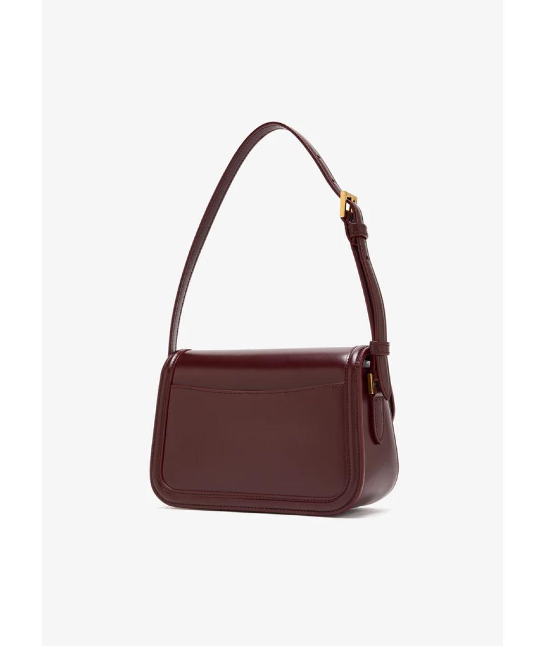 SAINT LAURENT Бордовая кожаная сумка через плечо, фото 3