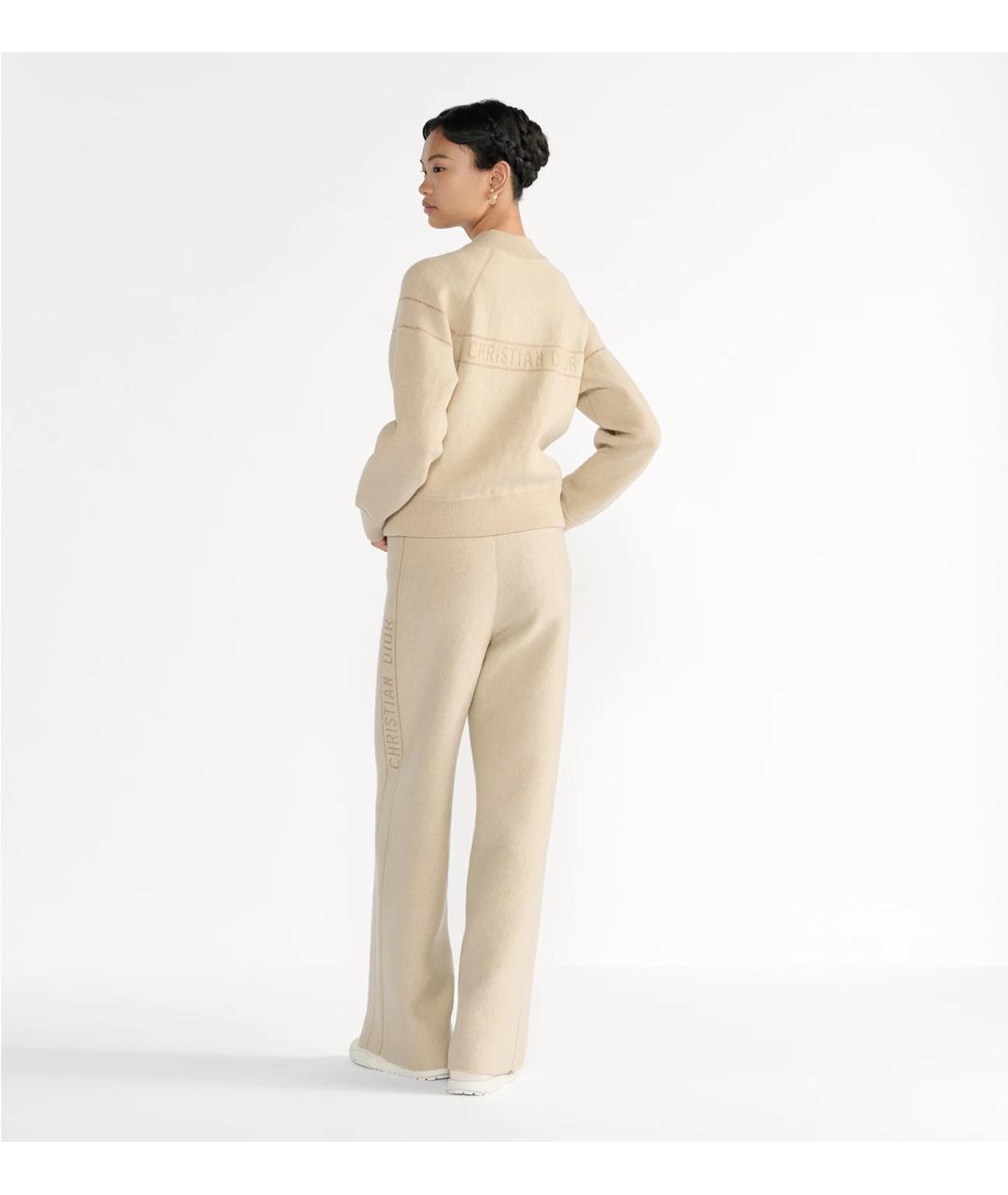 CHRISTIAN DIOR Золотые кашемировые брюки широкие, фото 2