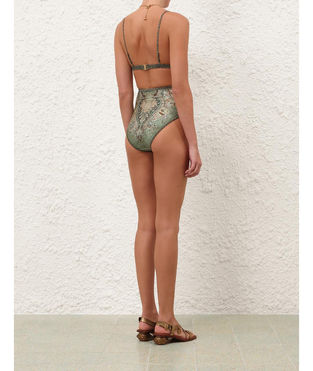 ZIMMERMANN Зеленый полиамидовый купальник, фото 4