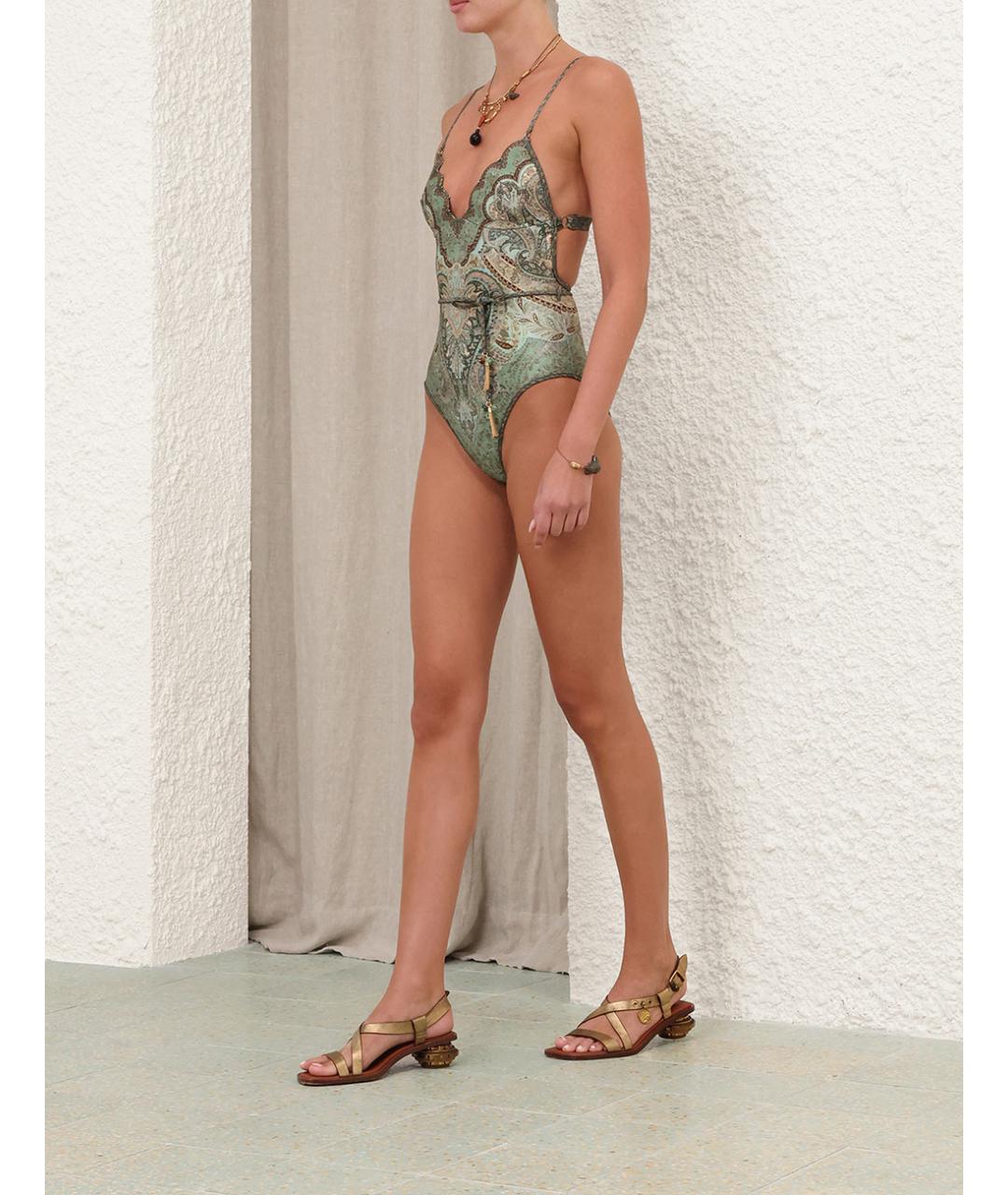 ZIMMERMANN Зеленый полиамидовый купальник, фото 3