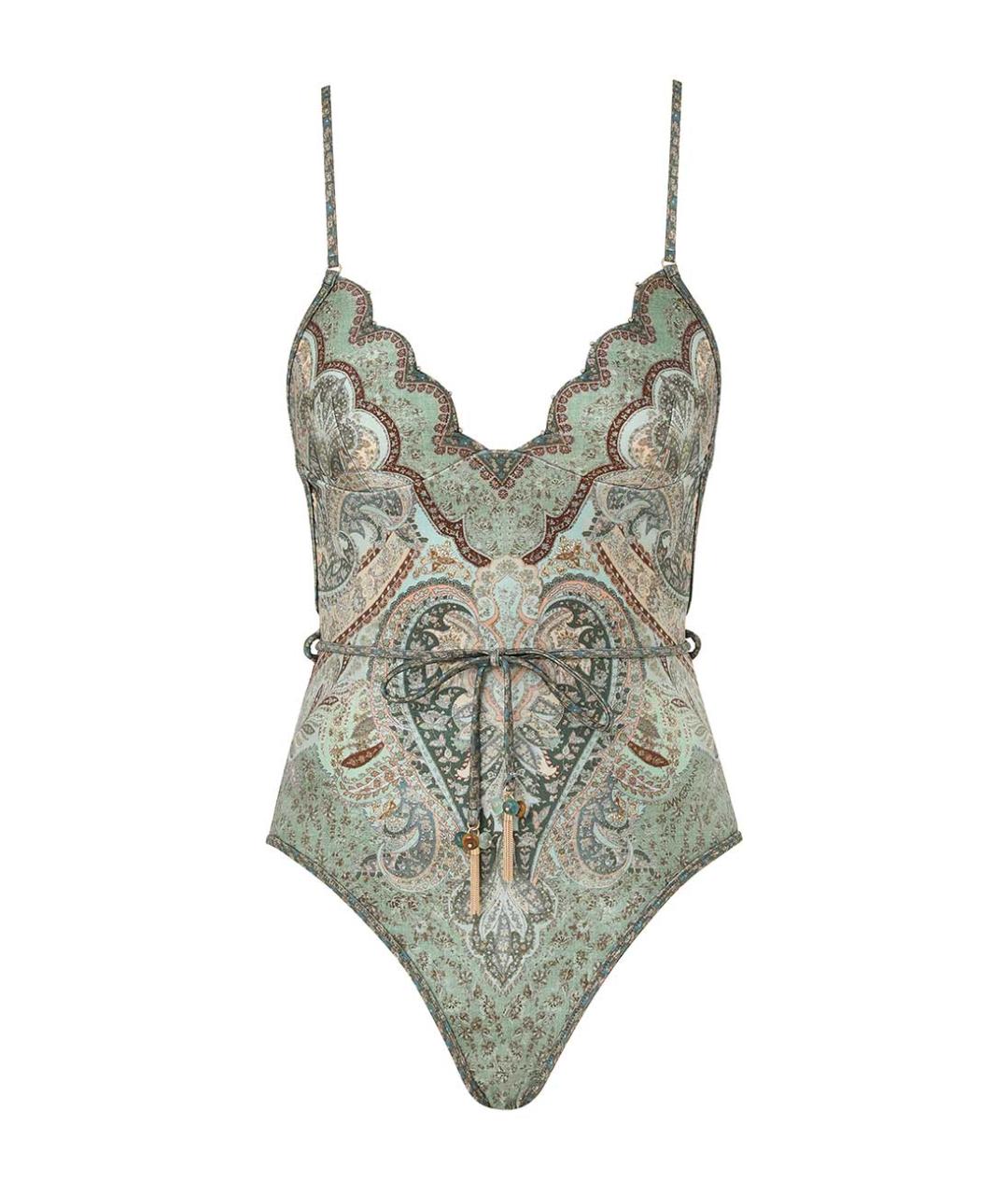 ZIMMERMANN Зеленый полиамидовый купальник, фото 1