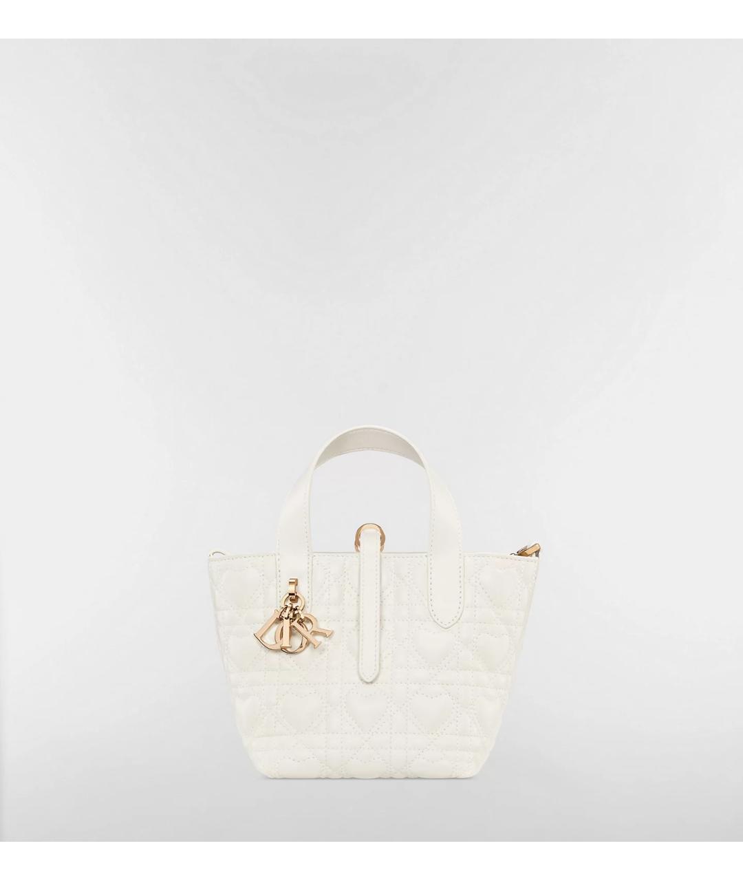 CHRISTIAN DIOR Бежевая кожаная сумка с короткими ручками, фото 2