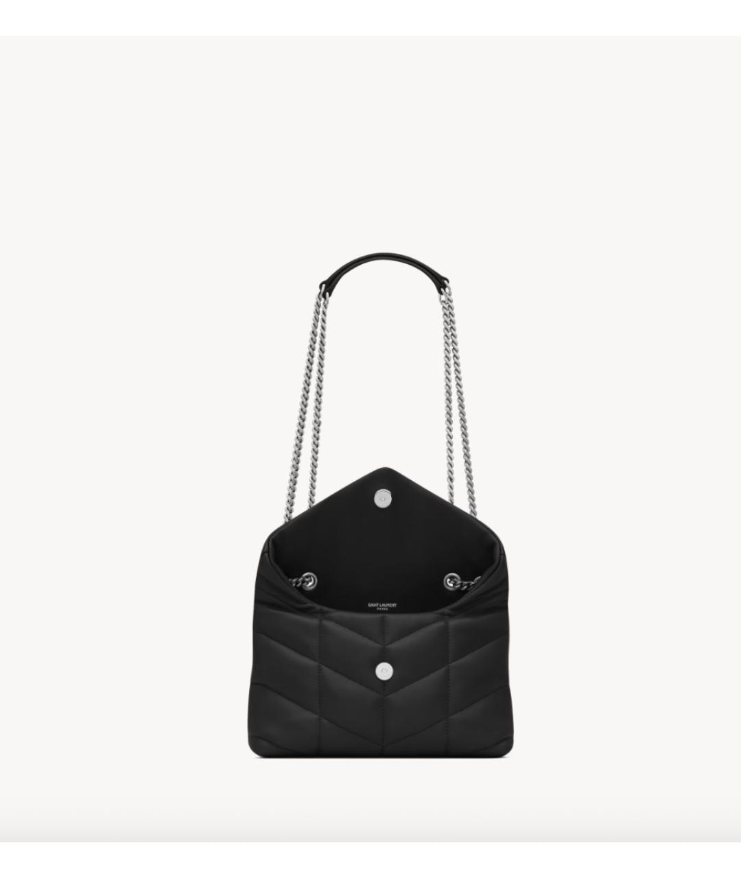 SAINT LAURENT Черная кожаная сумка через плечо, фото 4